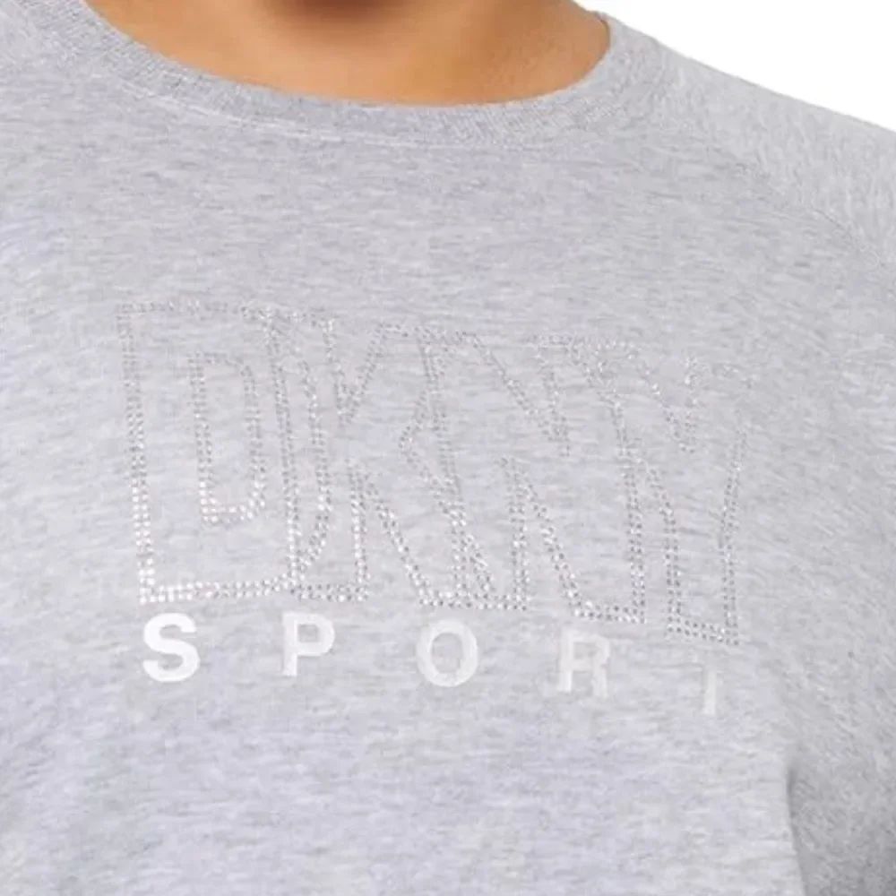 Dkny Gray Oversized Sweatshirt with rhinestone logo hard to see sry